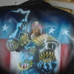 custom airbrushed leather jacket_Judge Dredd