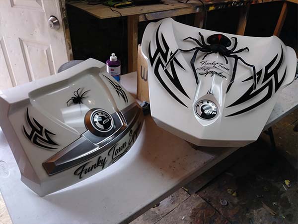 custom painted racing helmet