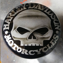 airbrushed skulls on helmet