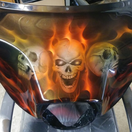 custom painted harley fairing - american eagle airbrushed