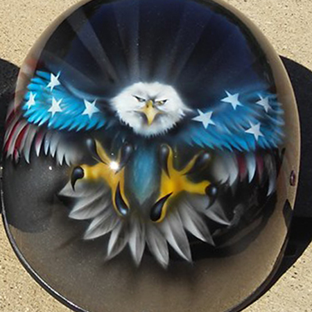 airbrushed eagle on helmet