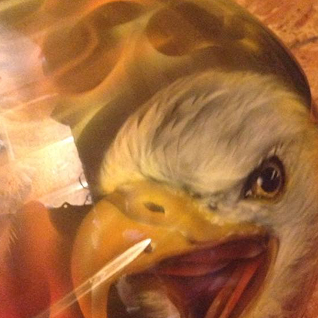airbrushed eagle on helmet