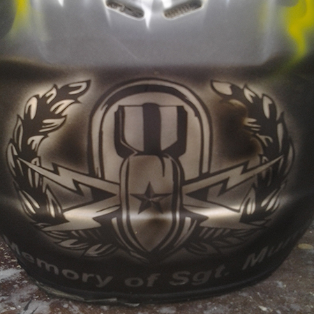 custom painted helmet military