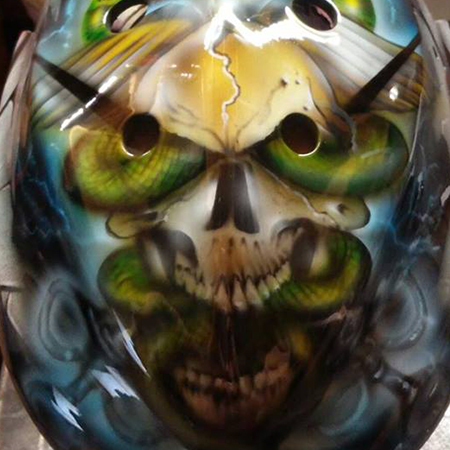 Corpsman style with American flag custom painted goalie mask