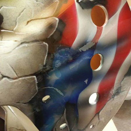 Corpsman style with American flag custom painted goalie mask